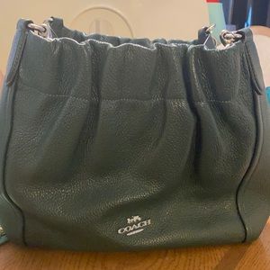 Hunter green coach hobo purse